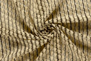 65% polyester, 35% katoen stoffen - Gebreide stof - ajour - ecru/zwart - 25256-069