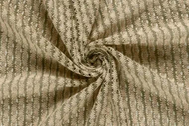 65% polyester, 35% katoen stoffen - Gebreide stof - ajour - ecru/groen - 25256-022