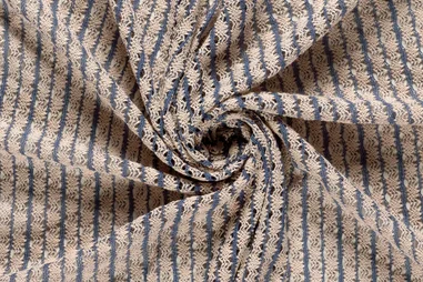 Muts stoffen - Gebreide stof - ajour - ecru/indigo - 25256-006