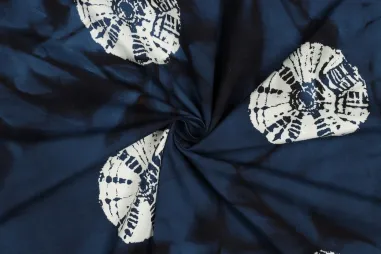 katoenen stoffen met print - Katoen stof - handcrafted batik - navy - 3931-002