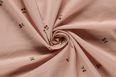 Niet rekbare stoffen - Ribcord stof- fijne rib 21W - corduroy - kersen - lichtroze - 24354-012