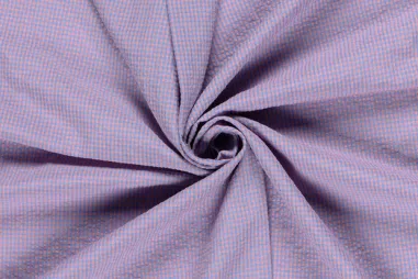 Geruite stoffen - Geruite stof - poplin seersucker - indigo/roze - 25002-006
