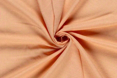 Geruite stoffen - Geruite stof - poplin seersucker - lichtroze/geel - 25002-011