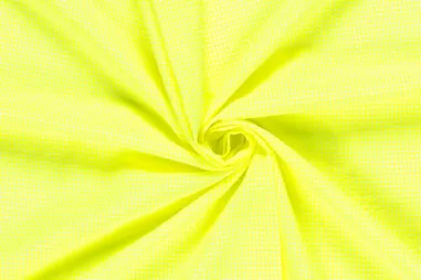 100gr/M² - Geruite stof - poplin seersucker - neon geel/wit - 25002-035