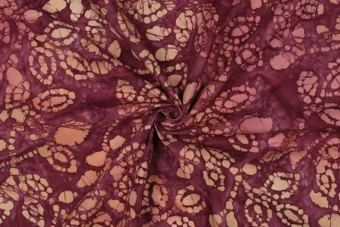 Voorjaar stoffen - Katoen stof - handcrafted batik - cerise - 3976-001
