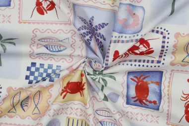 Hobbystoffen - Canvas stof - digitaal zomer patchwork - multi - 6738-003