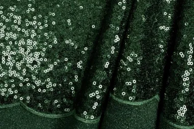 Lamé - foliedruk slangen - groen - 2213-025 - Pailletten stof - scallop sequin - groen - 0830-210