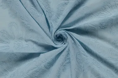 150gr/M² - Embroidery stof - poplin katoen - fantasie - lichtblauw - 32/25253-002