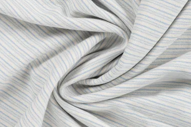 Tricot stoffen online - Tricot stof - tree skin yarn dyed - strepen - lichtblauw - 3/47105-510