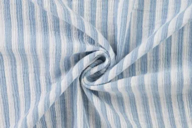 Gestreepte stoffen - Hydrofiel stof - strepen - dusty blauw - 42048-920