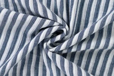 Slab stoffen - Hydrofiel stof - strepen - navy - K42048-980