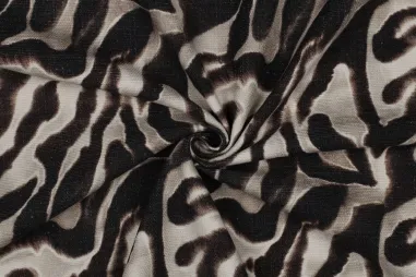 Sandbeige - Canvas stof - slub - digitaal zebraprint - zand - 6856-001