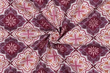 Lavendel - Canvas stof - slub - digitaal ornamenten - lavendel - 6857-003