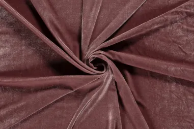 95% Polyester, 5% Elastan - Fluweel stof - rekbaar - oudroze - 3348-013
