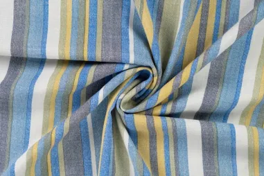 Katoen stof - boerenbont mini ruitje (0,2 cm) - geel - 5581-035 op=op - Viscose stof - stretch - rayon slub - strepen - blauw - 19062-962