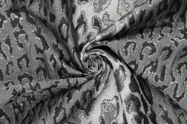 Katoen stof - poplin stone washed - grijs - 34/791024-952 - Polyester stof - jacquard - dierenprint - grijs - 23184-970