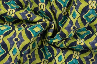 Stoffe - Doorgestikte stof - quilted chally - royal - 11658-975