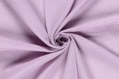 Geruite stoffen - Geruite stof - poplin seersucker - lila/zalm - 25002-043