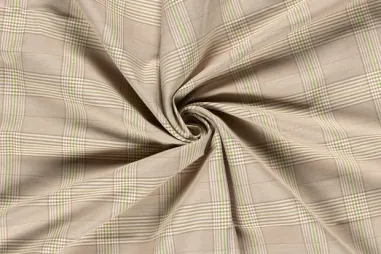 Bengaline stoffen - Stretch stof - bengaline - ruiten - beige - 25204-052