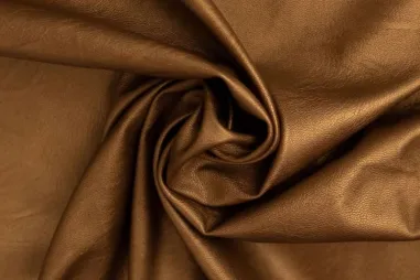 Katoen stof - kerst katoen sterren bruin - 18702-055 - Kunstleer - mioleather - metallic - bruin - 0878-580