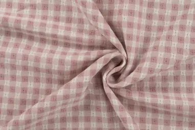 Geruite stoffen - Geruite stof - jacquard checks - yarn dyed - dusty roze - 11650-130