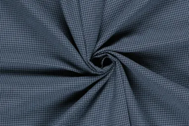 Marineblau - Geruite stof - poplin seersucker - marine - 25002-008