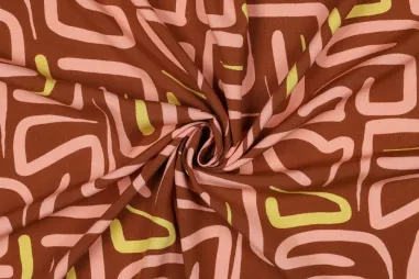 Viskose - Viscose stof - radiance - abstract - camel - 5735-007
