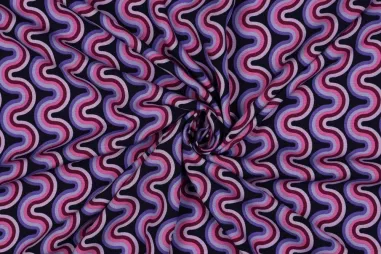 Paarse stoffen - Viscose stof - radiance - geometric - paars - 5736-003