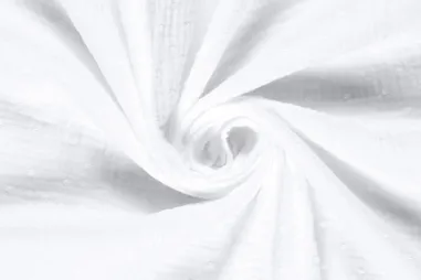 Mousseline stoffen - Hydrofiel stof - dobby stippen - wit - 23238-050