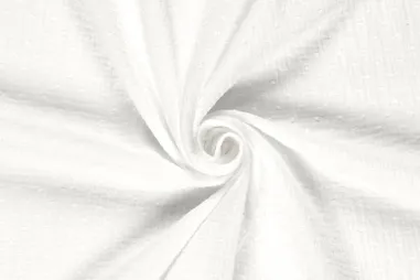 Babycape stoffen - Hydrofiel stof - dobby stippen - gebroken wit - 23238-051