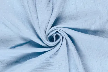 Babycape stoffen - Hydrofiel stof - dobby stippen - lichtblauw - 23238-102