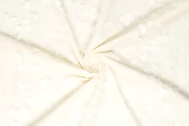 Bloemen motief stoffen - Embroidery stof - katoen - catchy leaves - crème - 20518-035