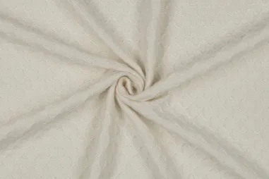 Hydrofiel stof - geborduurd - bloemen - naturel - 3649-062 - Gebreide stof - katoen - jacquard - ongebleekd en ongeverfd - 4669-001