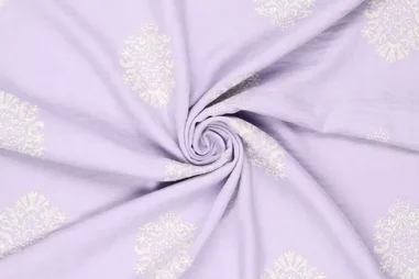 125gr/M² - Embroidery stof - polyester airflow - ornament - lila - 21517-815
