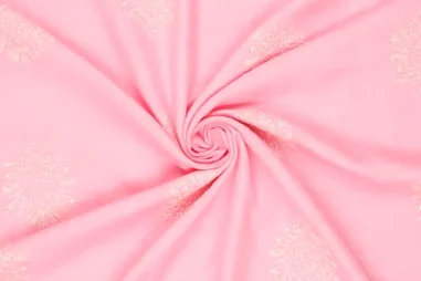 125gr/M² - Embroidery stof - polyester airflow - ornament - roze - 21517-880