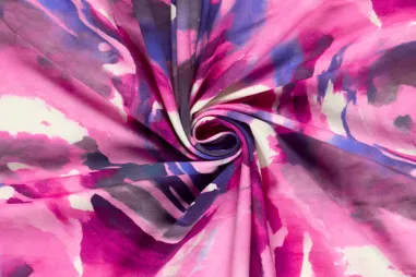 Roze tricot stoffen - Tricot stof - French Terry - abstract - fuchsia - 24502-017