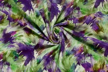 French Terry stoffen - Tricot stof - French Terry - abstract - groen - 24514-025