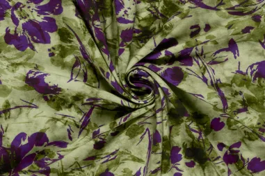 French Terry stoffen - Tricot stof - French Terry - abstract - groen - 24515-025