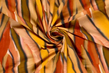 Orange Stoffe - Tricot stof - French Terry - abstract - geel - 24519-034