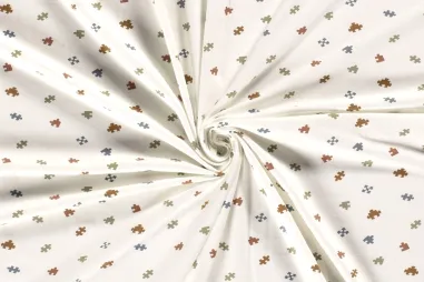 Katoenen tricot stoffen - Tricot stof - puzzelstukjes - gebroken wit - 19466-051