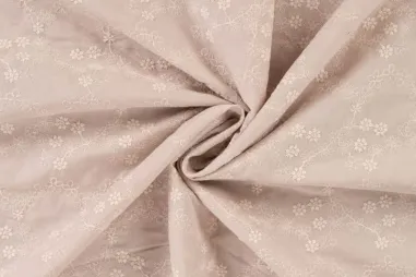 120gr/M² - Embroidery stof - katoen - bloemetjes - zand - 48131-520