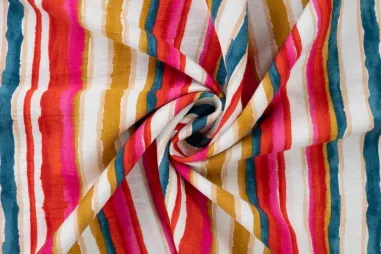 Geschmeidige - Viscose stof - nylonmix - airflow - digitaal strepen - multi - 12016-142