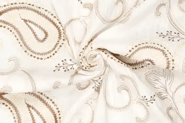 Paisley - Embroidery stof - katoen - paisley - wit - 22685-001