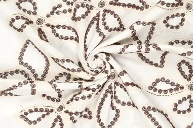 Broderie en Embroidery stoffen - Embroidery stof - katoen - bloemen - wit - 22685-002