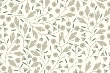 katoenen stoffen bloemen - Katoen stof - poplin - bloemetjes - gebroken wit - 25604-051
