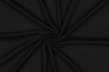 Lurex stoffen - Gebreide stof - knitted lurex - zwart - 3987-001