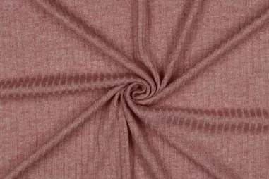 Katoen stof - Streep - fuchsia - 5574-017 - Gebreide stof - knitted lurex - roze - 3987-005