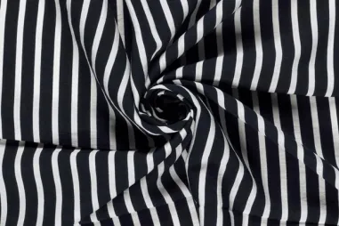 Donkerblauwe stoffen - Viscose stof - nylonmix - crepe - strepen - donkerblauw - 25009-008