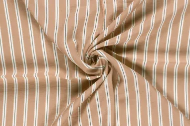 105gr/M² - Viscose stof - nylonmix - crepe - strepen - camel - 25009-053