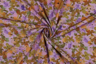 Lavendel stoffen - Viscose stof - stretch - digitaal bloemen - lavendel - 5746-001